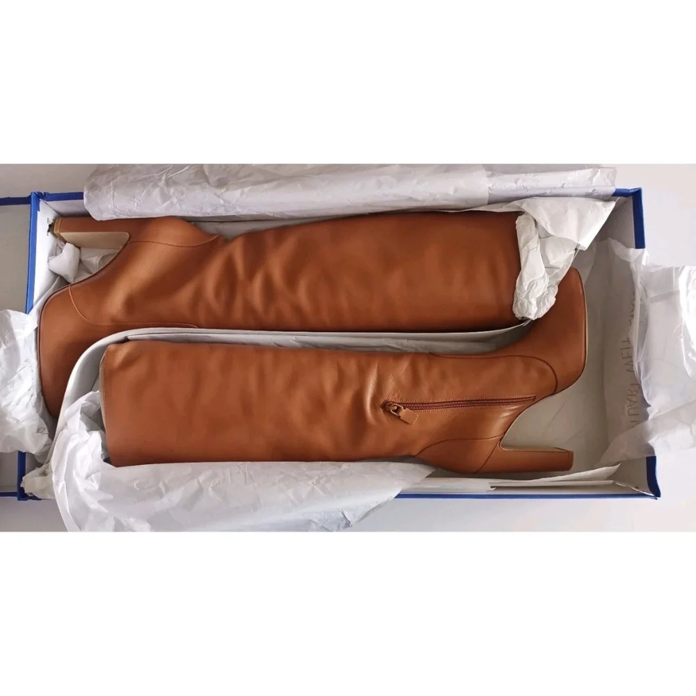 Stuart Weitzman Vida 100 Knee High Boot Tan 9 B, Brand New In Box - Picture 11 of 12